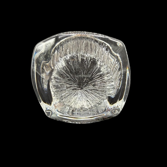 Nancy Daum Crystal Table Lighter Signed Vintage MCM Ice Cube Textured France - Picture 7 of 13